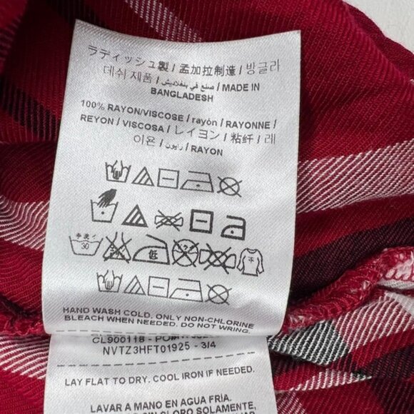 GUESS Plaid Button Up Long Sleeve Button Pockets at Chest Shirt Viscose Size XS - Picture 13 of 13